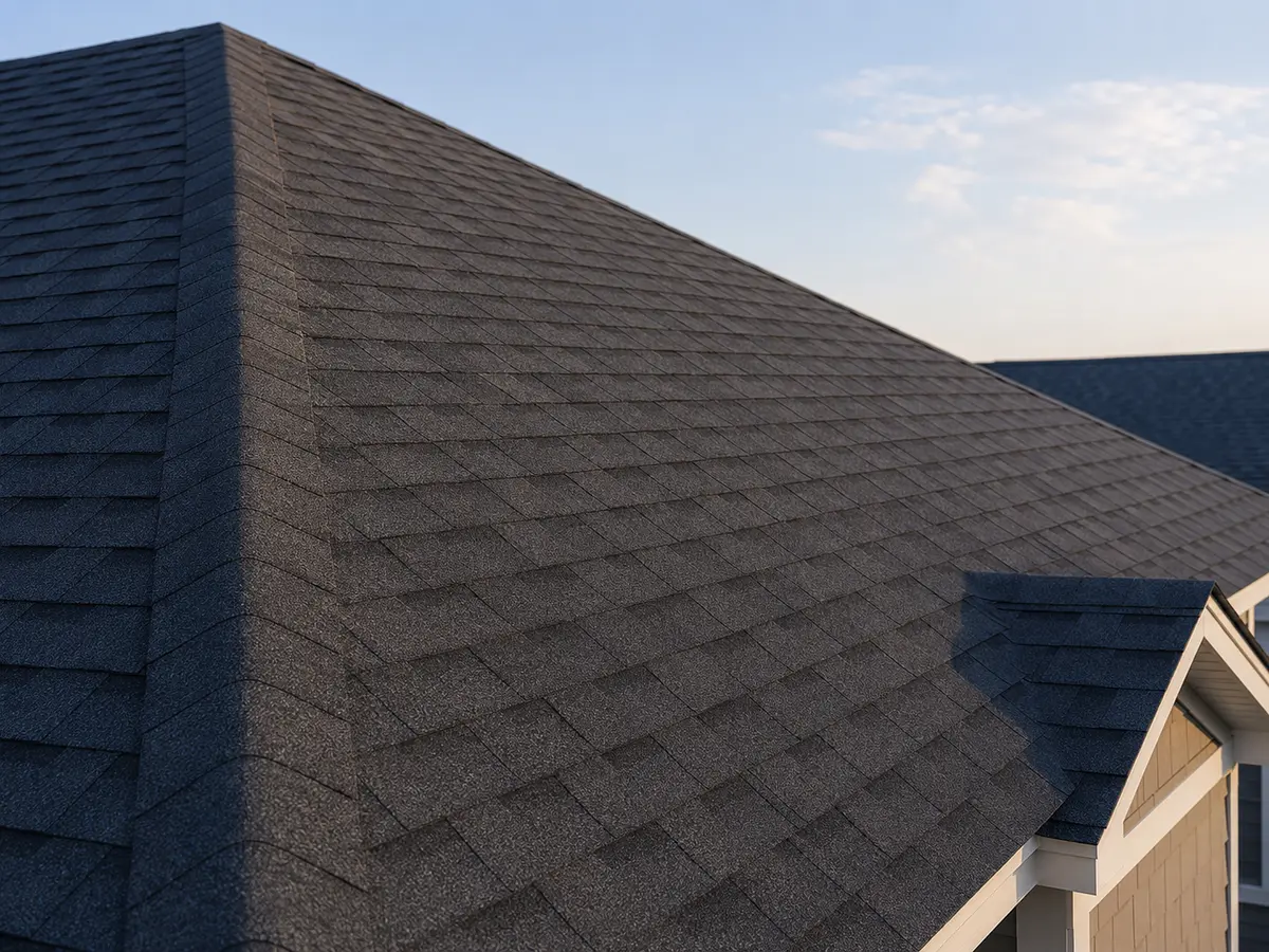 Architectural shingles and residential roofing detail